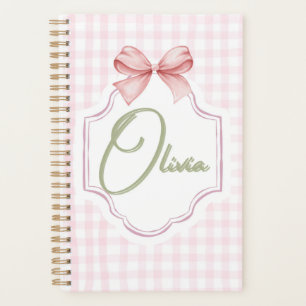 Olivia Bow rose personnalisé & En vichy imprimer