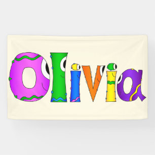 "Olivia" Cartoon Karakternaam Spandoek