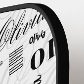 Olivia Custom Name Black White  Pickleball Paddle (Links Detail)