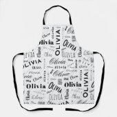 Olivia Custom Name Black White Schort (Voorkant)