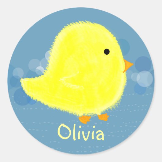 Olivia Cute Baby Chick Sticker (Voorkant)