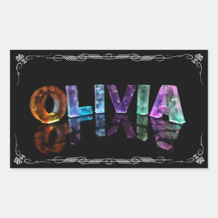 Olivia - De naam Olivia in 3D licht (foto Rechthoekige Sticker