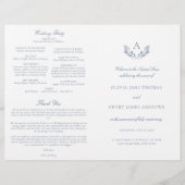 Olivia Dusty Blue Catholic Mariage Mass Programme (Devant)