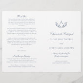 Olivia Elegant Dusty Blue Programme de mariage pli (Devant)