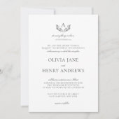 Olivia Elegant Gray Monogram Christelijk Weddensch Kaart (Voorkant)