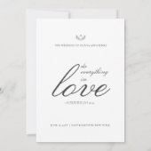 Olivia Elegant Gray Monogram Christelijk Weddensch Kaart (Achterkant)