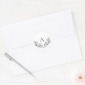 Olivia Elegant Gray Monogram Wedding Sticker (Envelop)