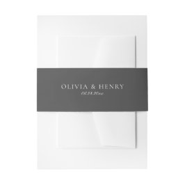Olivia Elegant Grijs & Wit Huwelijk Uitnodigingen Wikkel