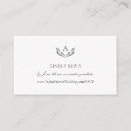 Olivia Elegant Monogram Wedding Website RSVP Informatiekaartje