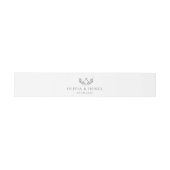 Olivia Elegant Monogram Zilver & Wit Bruiloft Uitnodigingen Wikkel (Vlak)
