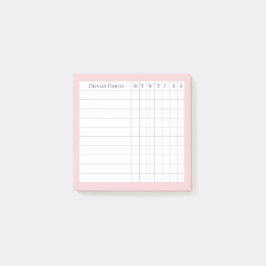 Olivia gepersonaliseerde gewoonte tracker in Blush Post-it® Notes