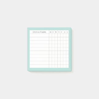 Olivia gepersonaliseerde gewoonte tracker in Spa Post-it® Notes