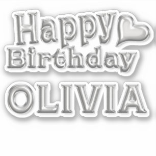 Olivia Happy Birthday Autocollant Autocollant