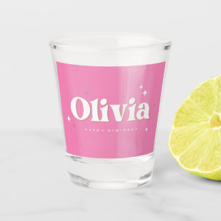 Olivia Happy Birthday Cake Shot Glass Shot Glas