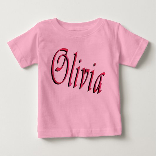 Olivia, logo rose Cursive Name, T-shirt bébé (Devant)