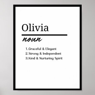 Olivia, Meisje Gepersonaliseerde Naam Definitie Poster