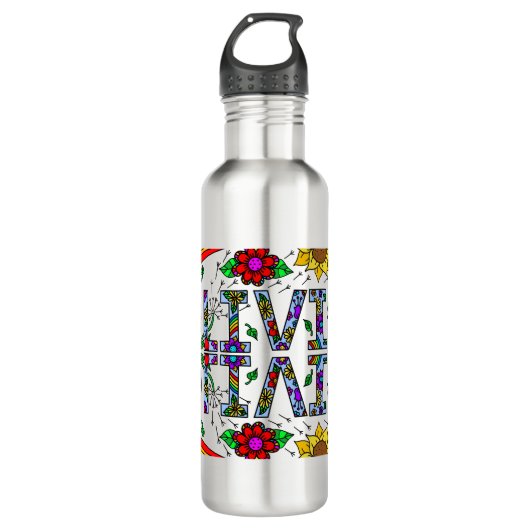 Olivia, meisjesnaam Whimsical Art Aluminium Water Waterfles (Voorkant)
