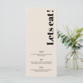 OLIVIA Modern amandel zwart hemelse bruiloft gast Menu (Staand voorkant)