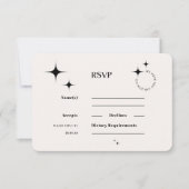 OLIVIA Moderne Ivory Celestial RSVP Response Kaart (Voorkant)