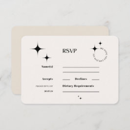 OLIVIA Moderne Ivory Celestial RSVP Response Kaart