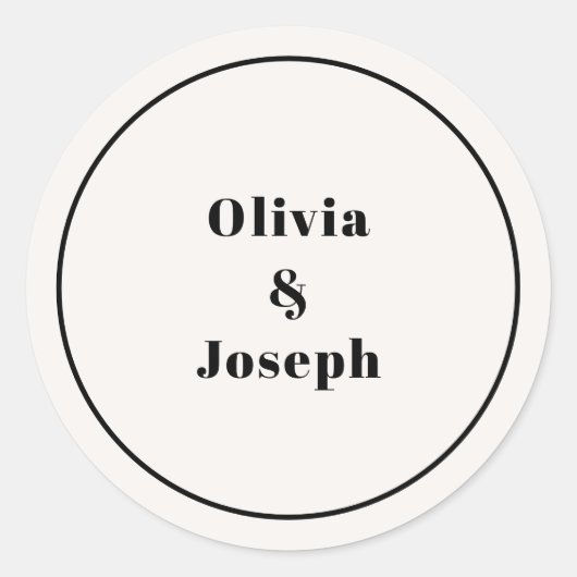 OLIVIA Moderne Ivory Classic Round Sticker (Voorkant)