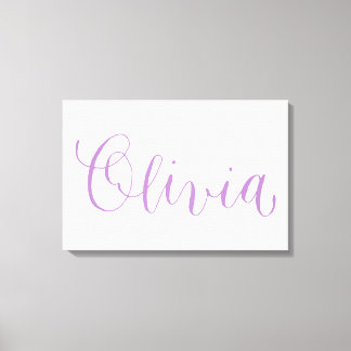 Olivia - moderne kalligrafie Naam Design Canvas Afdruk