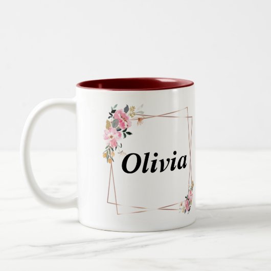 Olivia naam Mok – Custom Coffee Cup met An (Links)