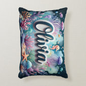Olivia Naam Ocean Theme Decoratief Zee Leven Accent Kussen (Voorkant(Verticaal))
