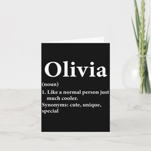 Olivia Name Definition Funny D  Kaart (Voorkant)