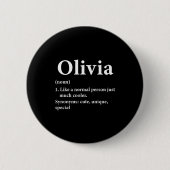 Olivia Name Definition Funny D Ronde Button 5,7 Cm (Voorkant)
