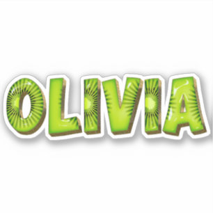 Olivia Name Kiwi Design Autocollants