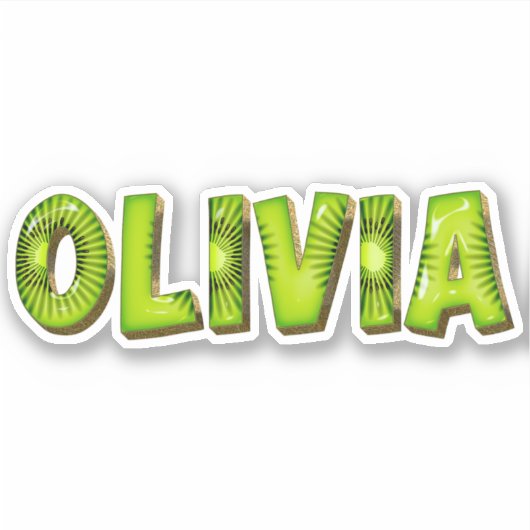 Olivia Name Kiwi Design Autocollants (Devant)