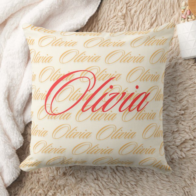 Olivia Name Pattern Design Kussen (Deken)