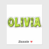Olivia Nom Autocollant Design Kiwi Sticker (Feuille)