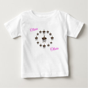 "Olivia" Nom Avec Fox Terriers, Tshirt Bébé