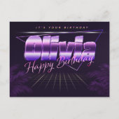 Olivia Nom Prénom carte postale violette anniversa (Devant)