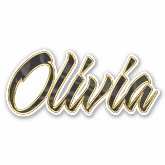 Olivia or noir lettrage Autocollant Stickers (Devant)