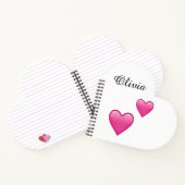 Olivia Personalized Emoji Hearts NoteBook Notitieboek (Binnen)