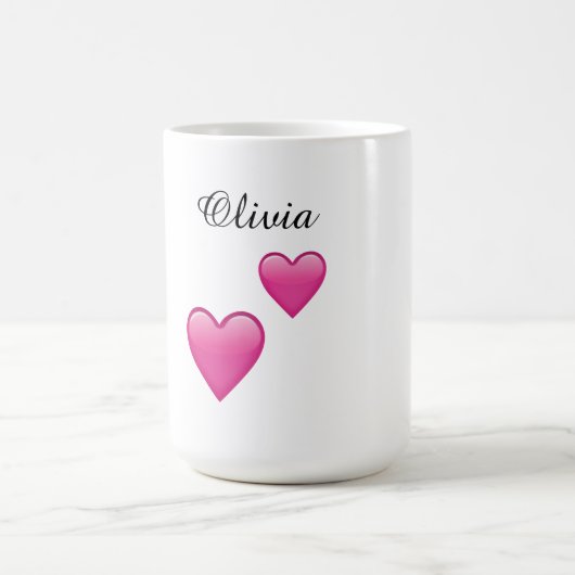 Olivia Personalized Hearts Emoji Mug Koffiemok (Center)