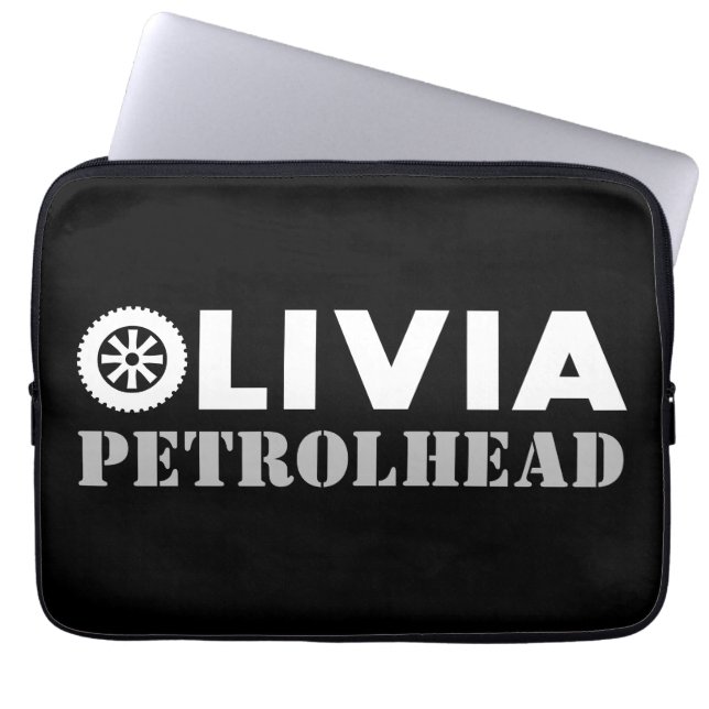 Olivia Petrol Head Laptop Sleeve (Voorkant)