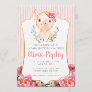 Olivia Pigsley Baby shower Invitation