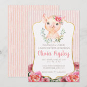 Olivia Pigsley Baby shower Invitation Kaart (Voorkant / Achterkant)