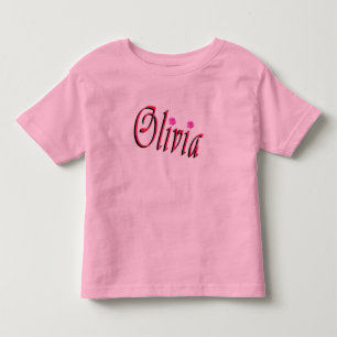 "Olivia" Rood En Roze Olivia Naam, Kinder Shirts