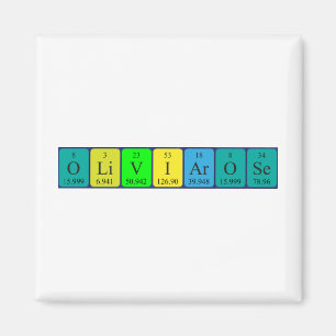 Olivia-Roos periodieke lijstnaam magneet