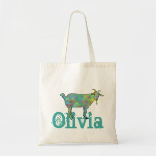 Olivia Schattig Grappig Geit Kleurig Funky Dieren Tote Bag