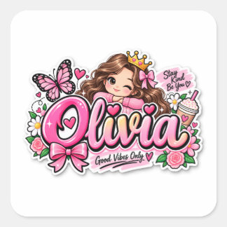 Olivia Schattige Persoonlijke Naam Sticker