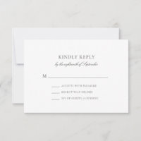 Olivia Simple Grey Minimalistische Bruiloft RSVP K