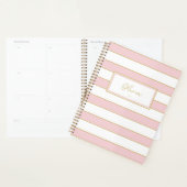 Olivia Stripes Planner in Blush en White (Display)