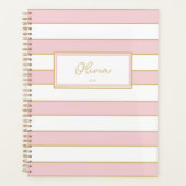 Olivia Stripes Planner in Blush en White (Voorkant)