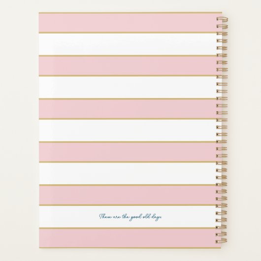 Olivia Stripes Planner in Blush en White (Achterkant)